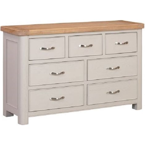 Bologna Painted 3 Over 4 Chest of Drawers - L40 x W125 x H787 cm - Oak