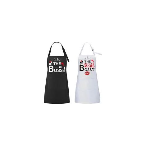 Mr & Mrs Tablier, Cadeau Couple, Cadeau Cremaillere Maison, Mr & Mrs Right Tabliers Cuisine Couple, Tablier Homme Femme Réglable pour Mariage, Fiançailles (1/5)