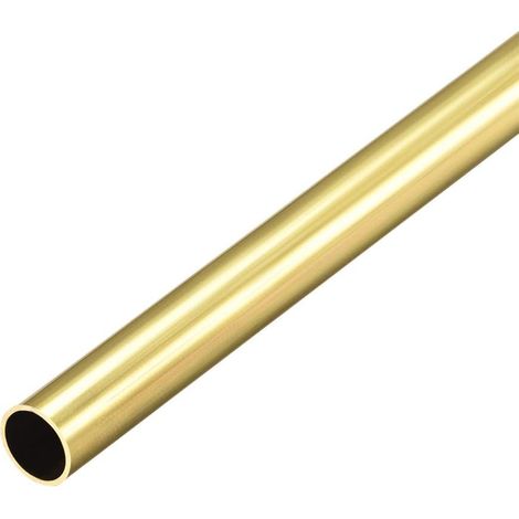 sourcing map Brass Tube Round 300mm Length 7mm External Diameter 0.5mm Wall Thickness Seamless Straight Pipe (1/4)