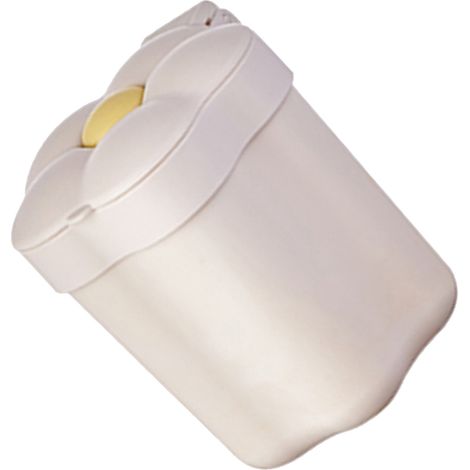 Blumenförmiger Büroeimer, niedlicher Mini-Aufbewahrungseimer für Zuhause, Schlafzimmer, kleine Größe mit Deckel, große Öffnung, weiß. (1/5)