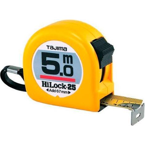 TAJIMA Mètre ruban Hi Lock - 16 ou 25mm - 3 à 10 m - 5 m - 25 mm