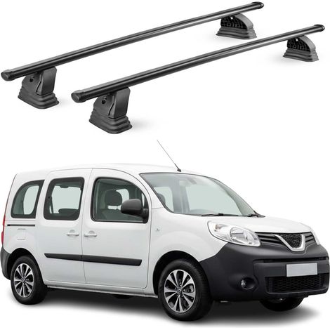 OMAC Barres de toit transversales en acier pour Nissan NV250 2019-2021 – TÜV / DIN 75302:2019 – Antivol inclus – Rainure en T (accessoires) – Charge max 75 kg – 2 barres – Noir (1/5)