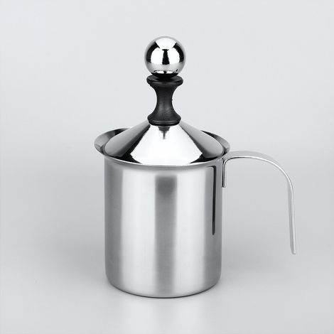 400ml Edelstahl Milchaufschäumer/Milch Schaum Maker Cappuccino Kaffee Schäumer Doppel Pumpe