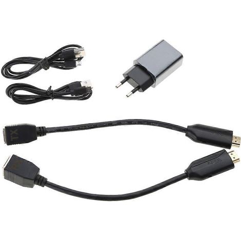 Câble d'extension HDMI vers RJ45 avec transmetteur et récepteur intégrés, compatible pour connexions longues distances. (1/5)
