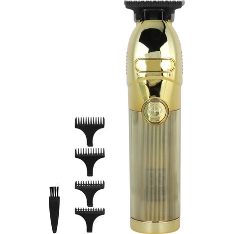 Tondeuse à cheveux électrique pour homme, rechargeable par USB, kit de coupe et d'entretien professionnel, couleur or (1/5)