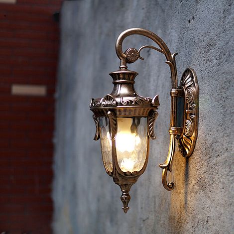Applique murale rétro de style européen, applique d'extérieur, lampe de jardin étanche (12 W, lumière tricolore) (1/5)