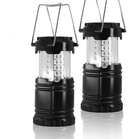 Lampe de Camping Led Pliable2 Pièces Lanterne de Camping Portable Etanche Lampe Torche Ipx5 Pour Eclairage Extérieur Camping, Randonnée, Jardin, Pêche, Etc.