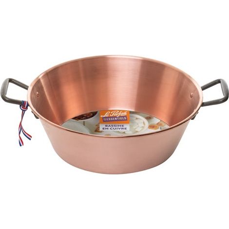 Bassine à confiture en cuivre massif Le Parfait 38 cm 13 cm (1/2)