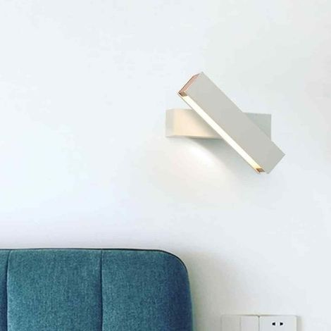 Wandmontierte Nachttischlampe – weißes Licht – weiße Wandleuchte – drehbar (1/5)