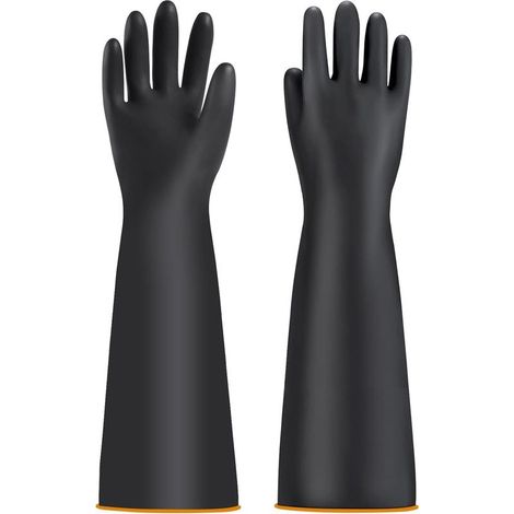 Gants de Protection Chimiques Industriels - Protection Longue et Imperméable pour Bassin - Résistants à l'Acide et aux Alcalins (1/5)