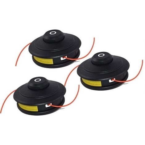 Lot de 3 têtes à double fil à avance automatique pour débroussailleuse Fuxtec - Conception robuste pour une coupe efficace - à installer et à utiliser.