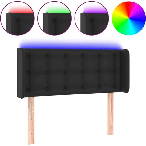 Maison Exclusive - LED Kopfteil Schwarz 103x16x78/88 cm Kunstlede