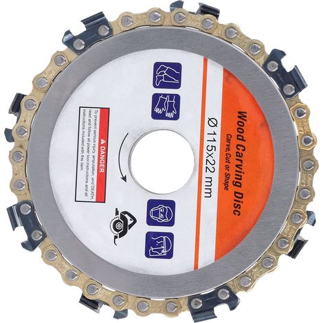 Disque à chaîne de 11,4 cm (4,5 po) à 8 dents pour meuleuse d'angle, lame de scie circulaire pour découpe et rainurage, roue de tronçonneuse