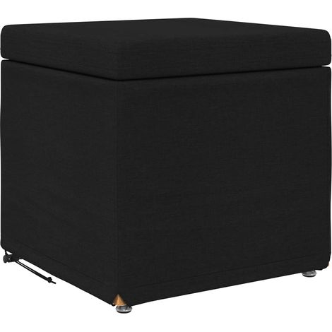 Tabouret Noir 41 x 41 x 40 cm Tissu et bois stratifié (1/5)