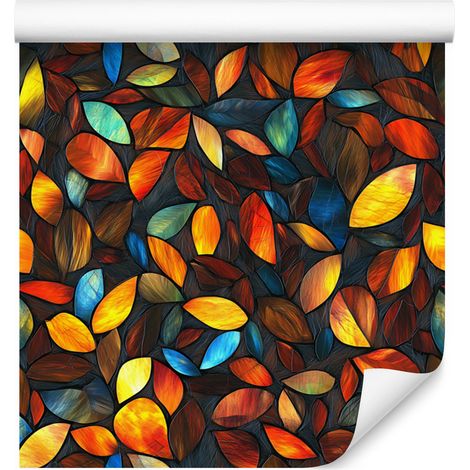 Papier peint vitrail rouille et bordeaux pour salon et chambre 50x1000 cm (1/5)