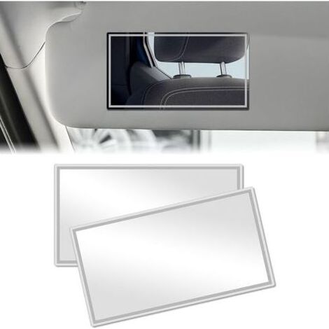 Miroir de courtoisie de voiture, 2 PCS petit Miroir de Maquillage de Voiture,Miroir Pare Soleil Voiture,Miroir de maquillage autocollant,Miroir HD pour voitures et aux salles de bains (1/4)