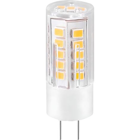 Lampadina LED Bipin G4 3W equivalente a 25W, 249lm, 3000K, 25000H, 7 ore di funzionamento.