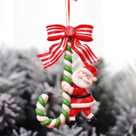 1Pcs Canne de Bonbons Plastique de Noël Candy Cane à Noël Décor Suspendus Ornements Pendentifs -b (1/5)