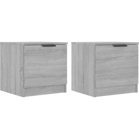 vidaXL Mesitas de noche 2 unidades color gris Sonoma 40x39x40 cm (1/2)