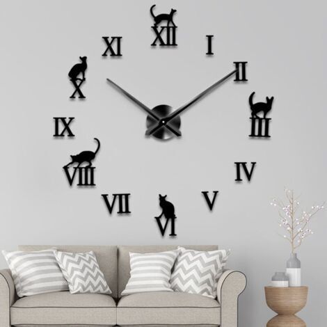 Horloge murale fonction acrylique minimaliste horloge murale moderne bricolage horloge murale 3d miroir décoratif Surface autocollant décor de bureau à domicile (1/4)