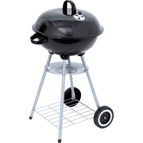 Barbecue a Carboni con Ruote Aktive Metallo smaltato 46 x 89 x 46 cm Nero (1/5)