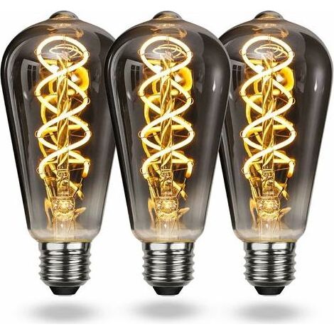 Vintage E27 LED-Glühbirne in Warmweiß, dimmbar, Vintage E27 Spiralglühbirne, 4 W, weiches Licht, Vintage Edison E27 Glühbirne, geeignet für Wohnzimmer, Schlafzimmer, Flur, Terrasse usw. (1/4)