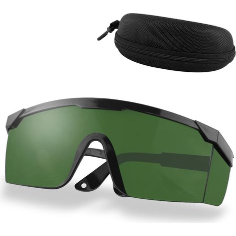 Ensemble 2 pièces - lunettes anti-laser - monture noire, verres vert foncé / 1 pièce + boîte d'emballage / 1 pièce (1/5)