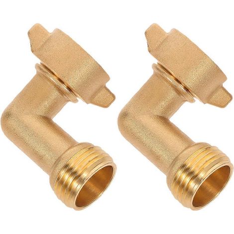 Raccord coudé à 90° en laiton pour tuyau d'arrosage, robinet extérieur, lot de 8, style doré et durable (1/5)