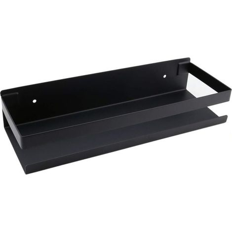 Étagère Murale 30 cm Noir Mat Moderne, pour Salle de Bain, Cuisine, Douche et petits espaces, fixation murale, 1 étagère (1/4)