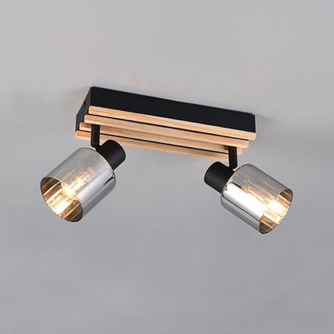 Reality Deckenstrahler Travia 2-flammig schwarz matt E14 Deckenlampen