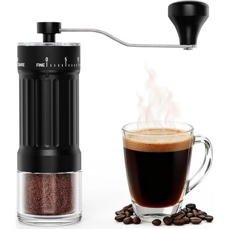 Macinacaffè manuale con macine in ceramica - 40 impostazioni di macinatura precise - Ideale per French press, pour-over, moka e altri metodi di preparazione del caffè - Capacità 30 g (1/5)