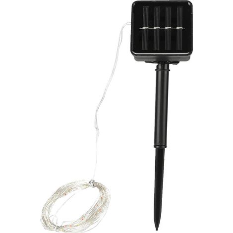 Guirlande lumineuse solaire de 10 mètres avec 100 LED en fil de cuivre, guirlande lumineuse LED, décoration lumineuse de Noël, guirlande lumineuse LED pour sapin de Noël, lumières colorées (1/5)