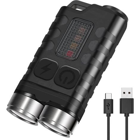 (Schwarz) V3 Mini-LED-Taschenlampe, 900 Lumen Schlüsselanhänger-Taschenlampe
