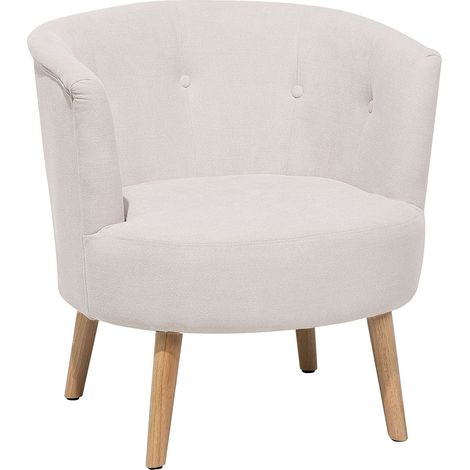 Poltrona in tessuto bianco crema Odenzen