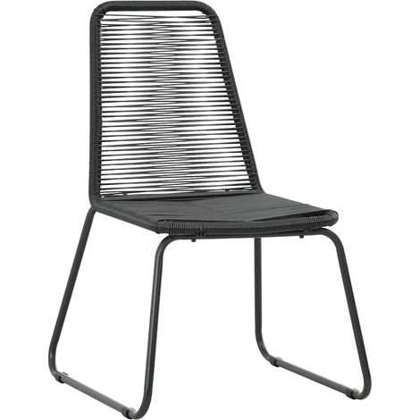 Lot de 2 Chaises de jardin - Chaises d'extérieur Résine tressée Noir (1/4)