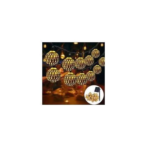 Guirlandes solaires marocaines extérieures, guirlandes LED 7M 50er extérieures, 8 modes guirlandes solaires lumières étanches éclairage pour jardin, terrasse, cour, maison, Noël, fête (1/5)