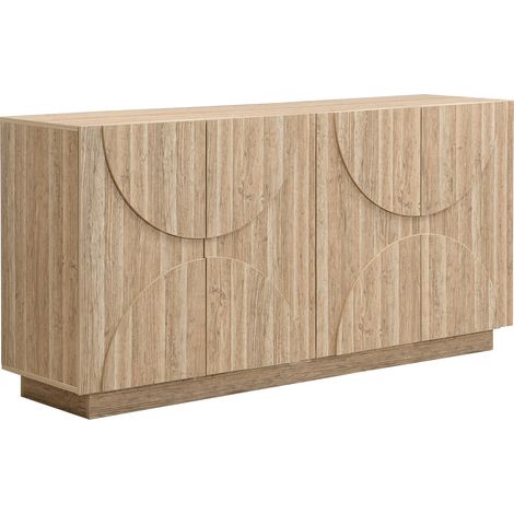 Madia in legno naturale con scaffali 160 x 40 x 80 cm (1/5)