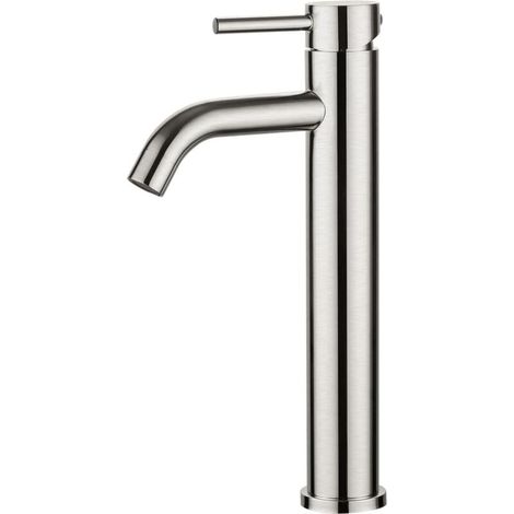 Robinet de Lavabo, Robinet Mitigeur Lavabo Haut de Salle de Bains avec Bec Haut, Mitigeur avec Raccordement Eau Froide/Chaud, Gris (1/5)