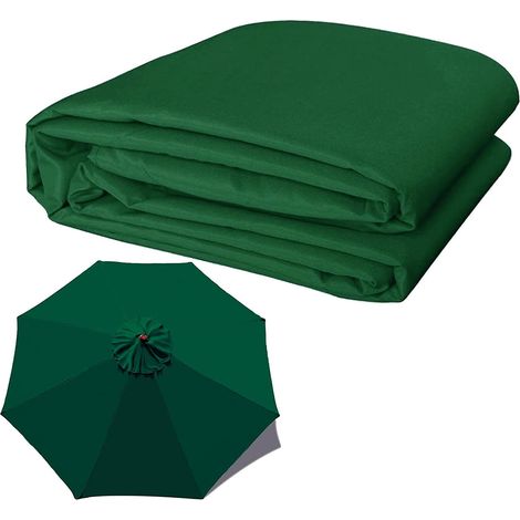 8-rib canopy, 3m diameter - replacement for double-layer UV-resistant outdoor parasol, Green (1/5)