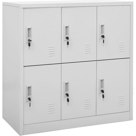vidaXL Armadietti con Chiave 2 pz Grigio Chiaro 90x45x92,5 cm