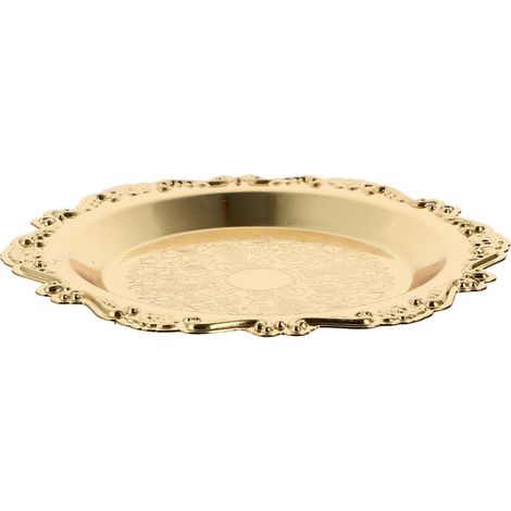 Plateau à Bougies Rétro Rond, Réutilisable et Prévenant Brûlures, pour Décoration de Table de Salon et Salon (1/5)