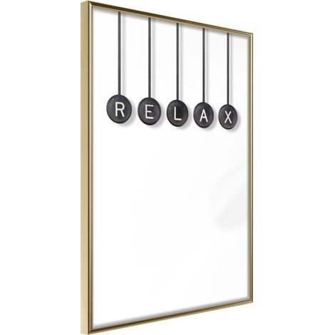 Affiche Murale Encadrée "Relax" 40 x 60 cm Or (1/2)