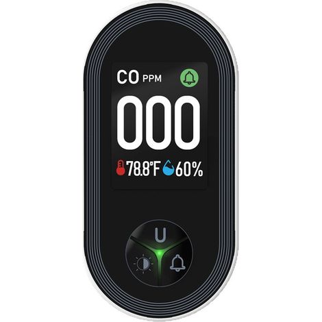 Détecteur 3-en-1 CO avec Capteur Température Humidité, Alarme Visuelle pour Cuisine Garage (1/5)