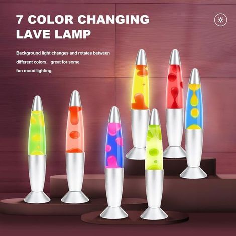 Lampe à Lave Fusée - CELLUSTOP - Lampe Magma - 2 Ampoules R39 - Verre Robuste - 34 cm Bleu