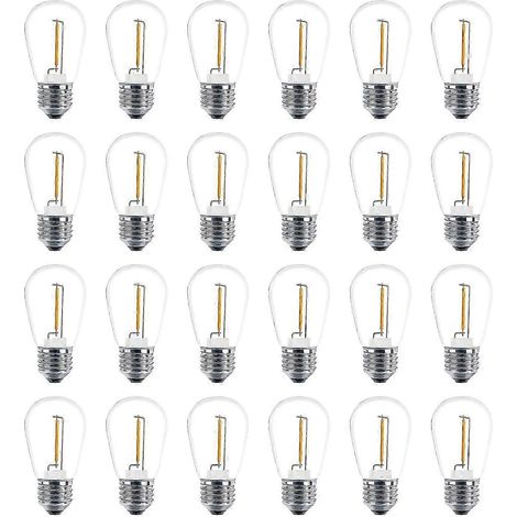 Ampoules LED blanc chaud, lot de 24, pour le remplacement des lampes solaires S14 (1/5)