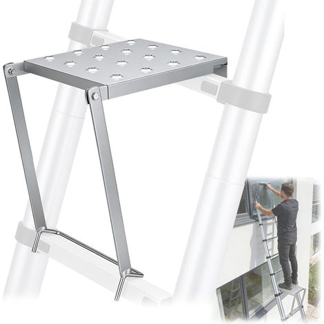 Plateforme De Travail Pour échelle, Capacité De Charge De 150 Kg Acier Inoxydable Marchepied à Clipser Plateforme De Travail Pour échelles Escabeaux Et à Coulisse (1/5)
