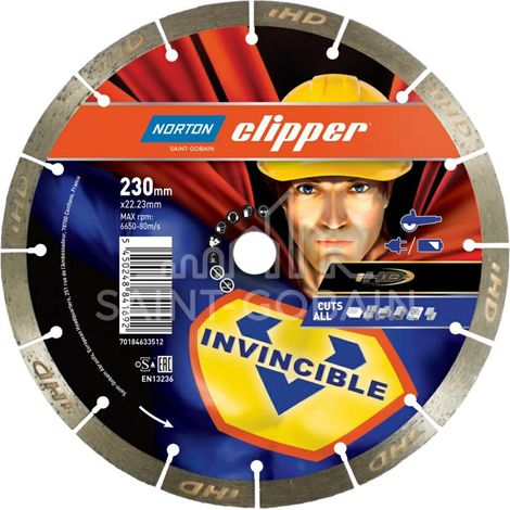 Disque diamant segmenté Norton 230 mm pour meuleuse
