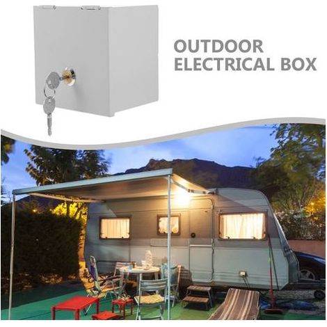 Boîtier de protection verrouillable pour prise électrique extérieure étanche, en acier inoxydable, protection antivol pour prises (1/5)