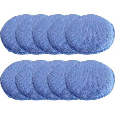 Éponge de polissage en microfibre 5 pouces – Lot de 10 tampons applicateurs pour cire, produits de polissage et nettoyage de peinture (1/5)
