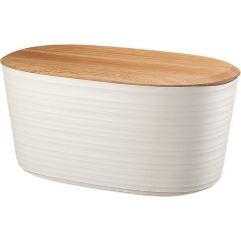 Cesta de pan con tapa y tabla de cortar en bambú 392x232x190